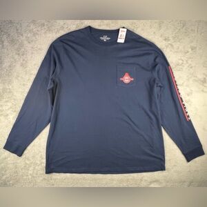 Vineyard Vines T-Shirt Mens XXL Blue L/S Pocket Nothing But Net Basketball NWT